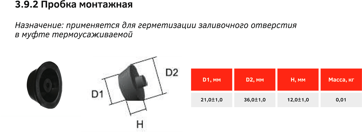 Пробка монтажная